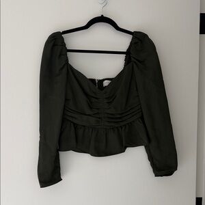Wilfred Dark Green Long Sleeve Blouse